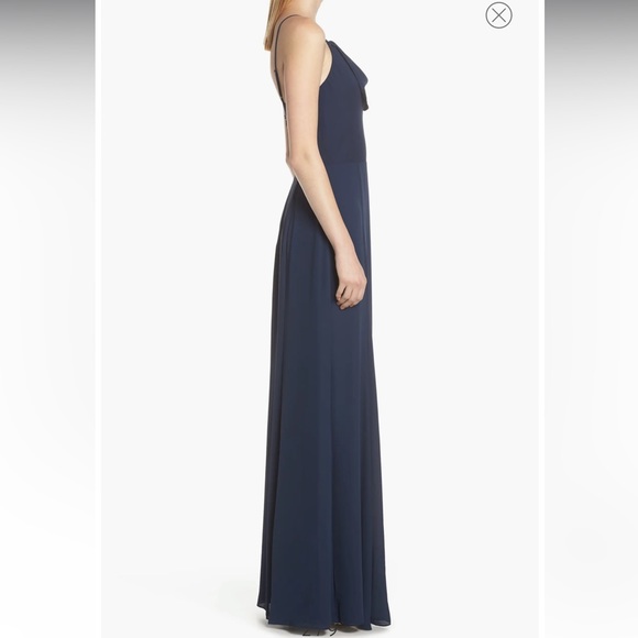 WAYF The Melanie Cowl Neck Gown New With Tags Size Small Navy Blue Bridesmaid - Picture 5 of 15